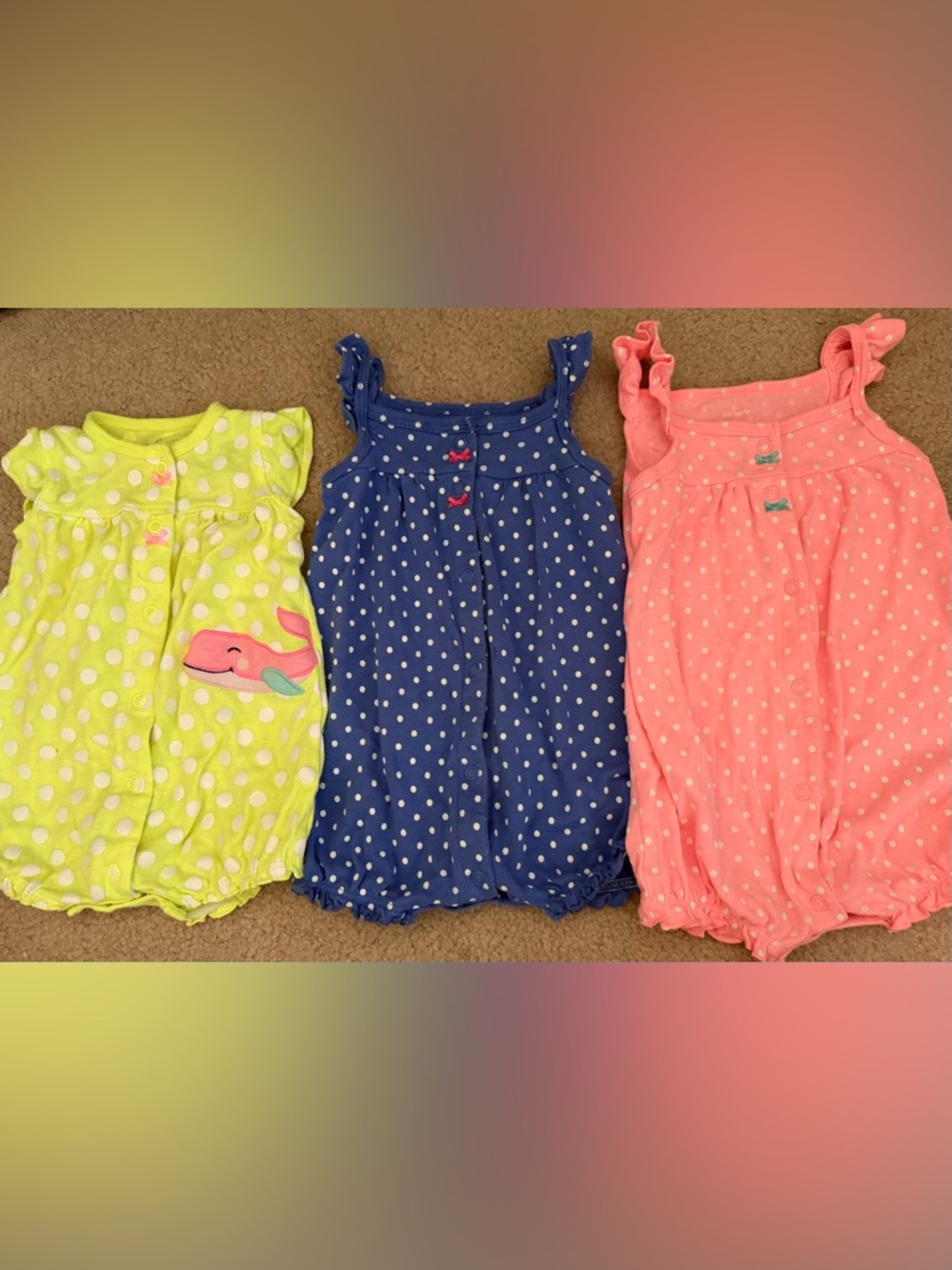 Navy Polka Dot Baby Romper